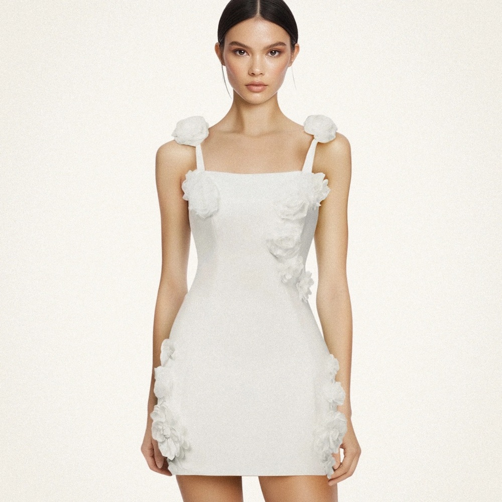 New with tags JW Pei Elaina white rosette dress